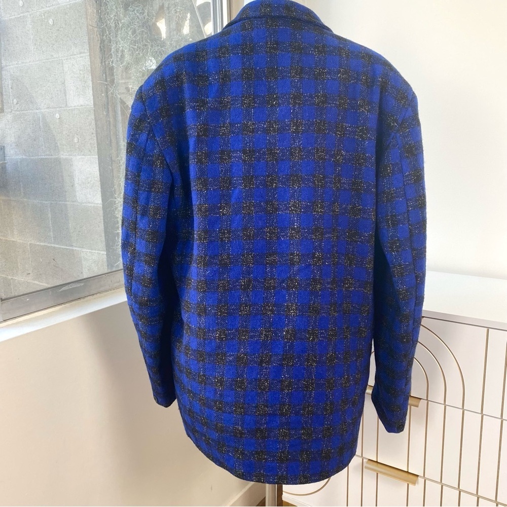 Vintage Bill Tornade Check Paris Wool Blazer (Made in France), Size L - Picture 5 of 10